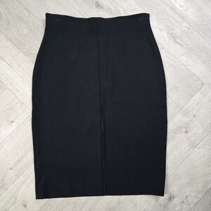 LOFT Women's Small Heavyweight Polyester A-line Skirt Midi Solid Black Skirt